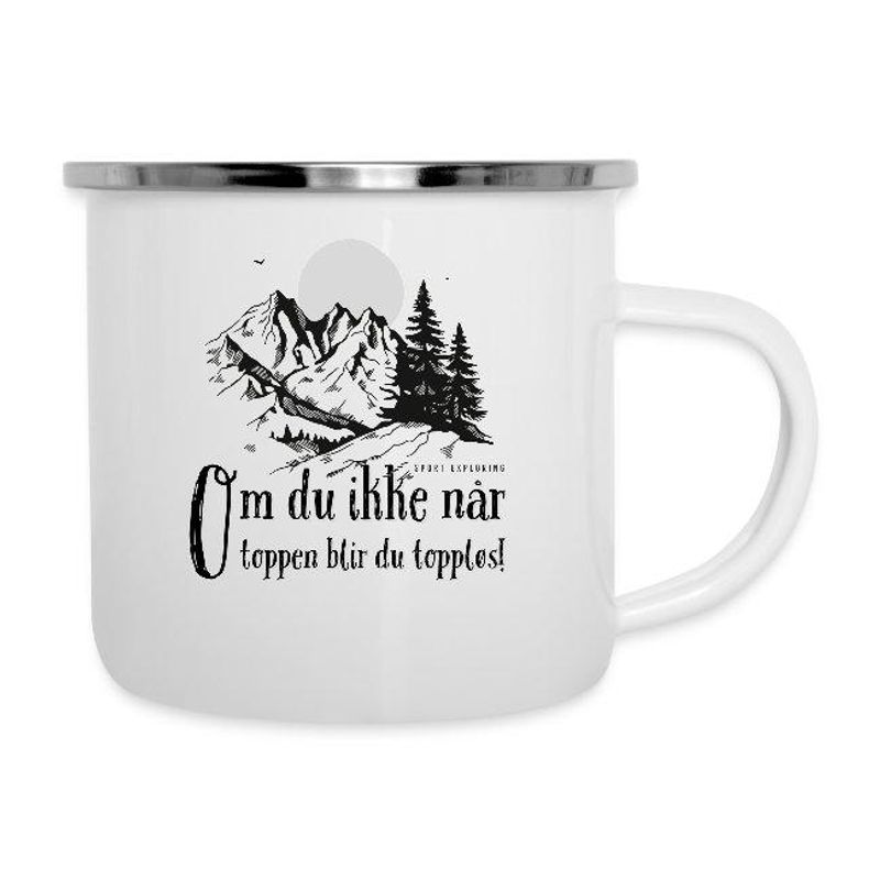 Emaljekopp med friluftsliv motiver