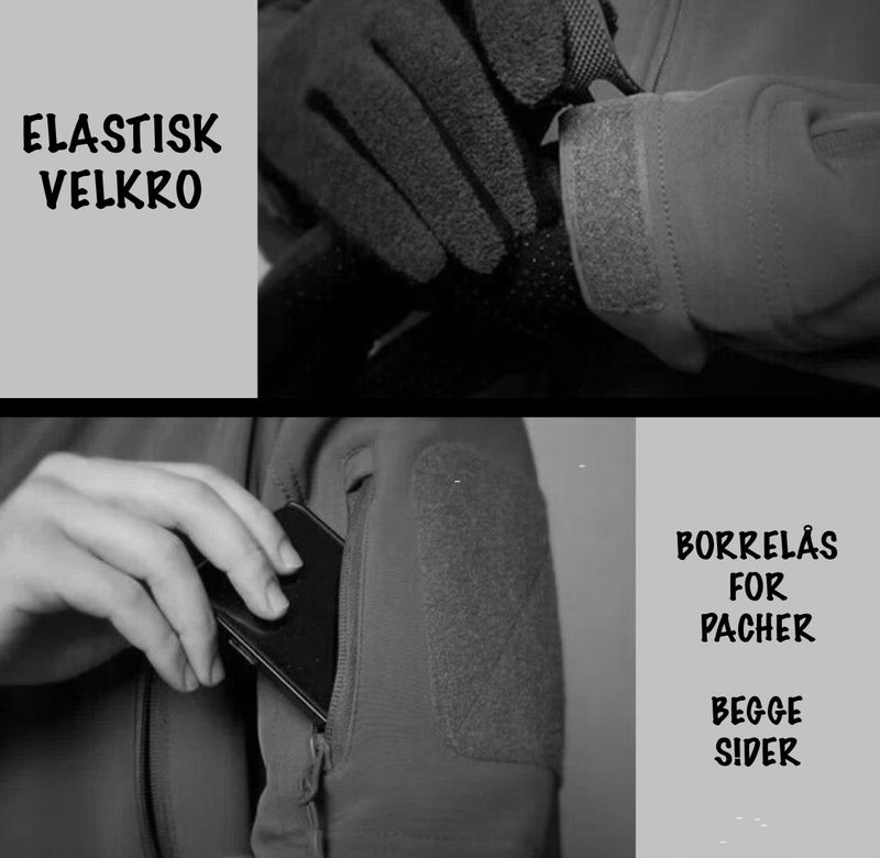 Taktisk Softshell jakke - svart